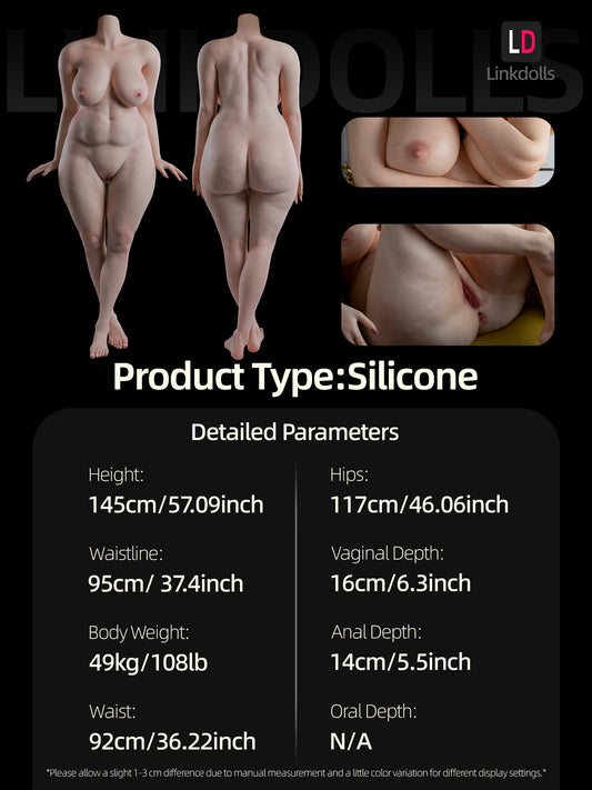 F4874-162cm/5ft4-49kg C Cup Chubby Silicone SSBBW Sex Doll Body | Irontech Doll