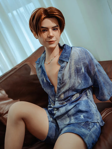 F5703—160cm/5ft2-45.5kg 7.1in Dildo Chinese Femboy Celebrity Male Sex Doll Electric penis| SY Doll